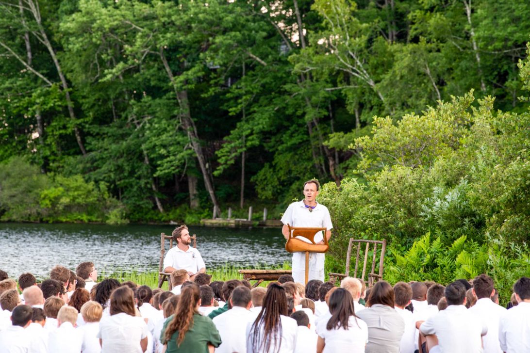 Ridge speaking to Lanakila an outdoor assembly.