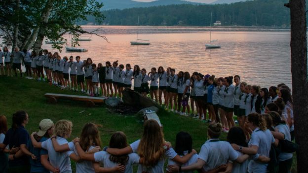Aloha together for evening circle.