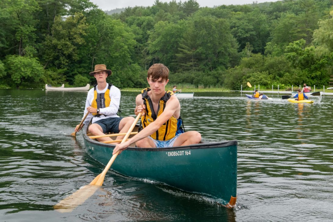 Campers canoeing.
