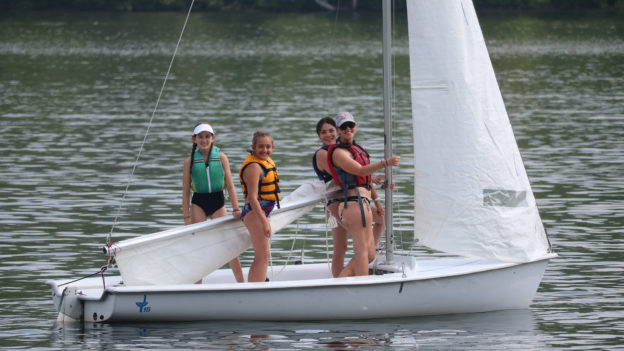 Campers learning how to sail.