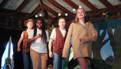 Campers dressing up for a play/theatre performance.