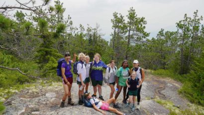 Campers hiking.