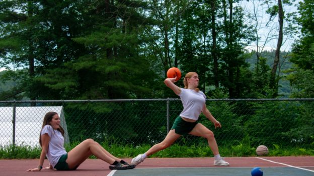 Two Aloha campers playing handball.