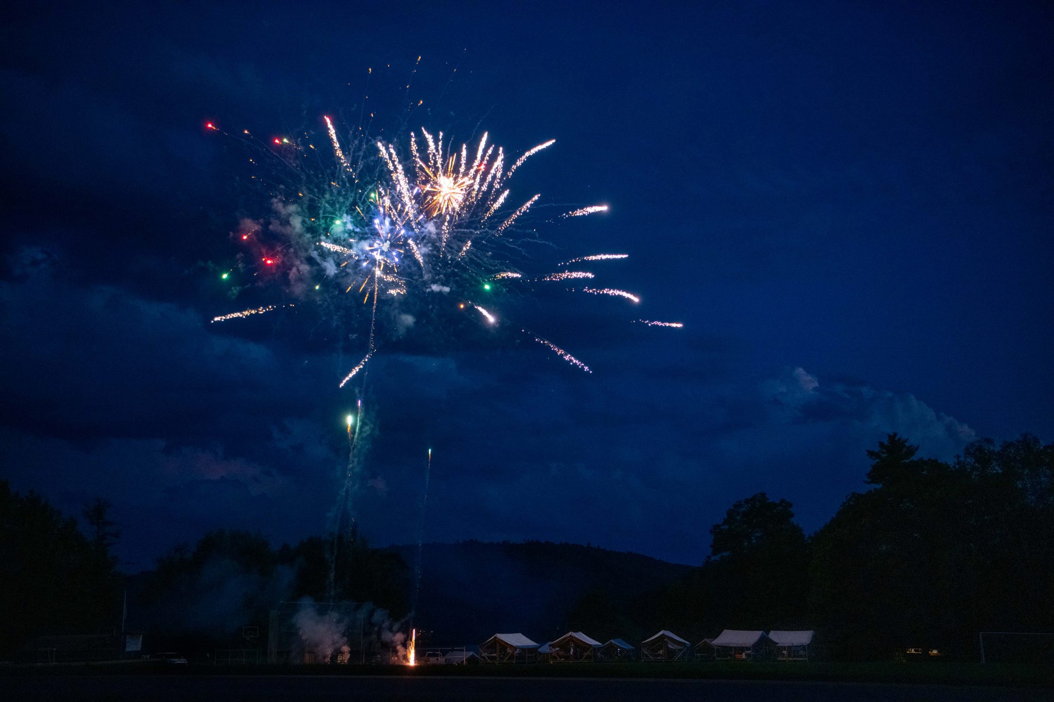 Fireworks in the nightsky.
