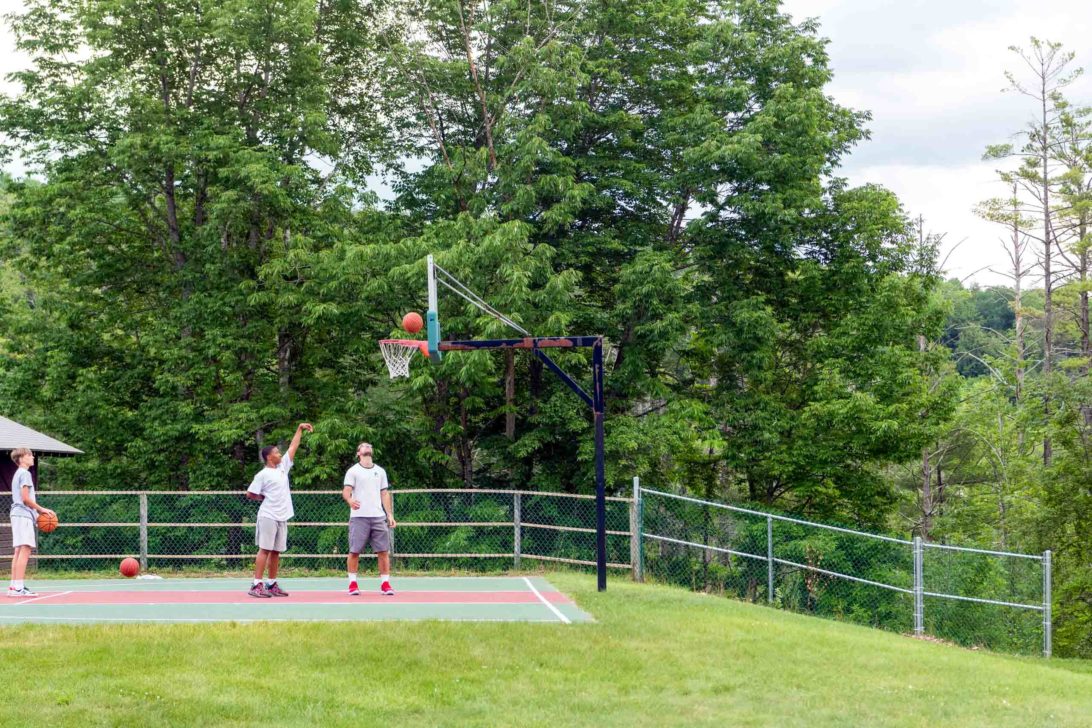 Campers playing basketball.