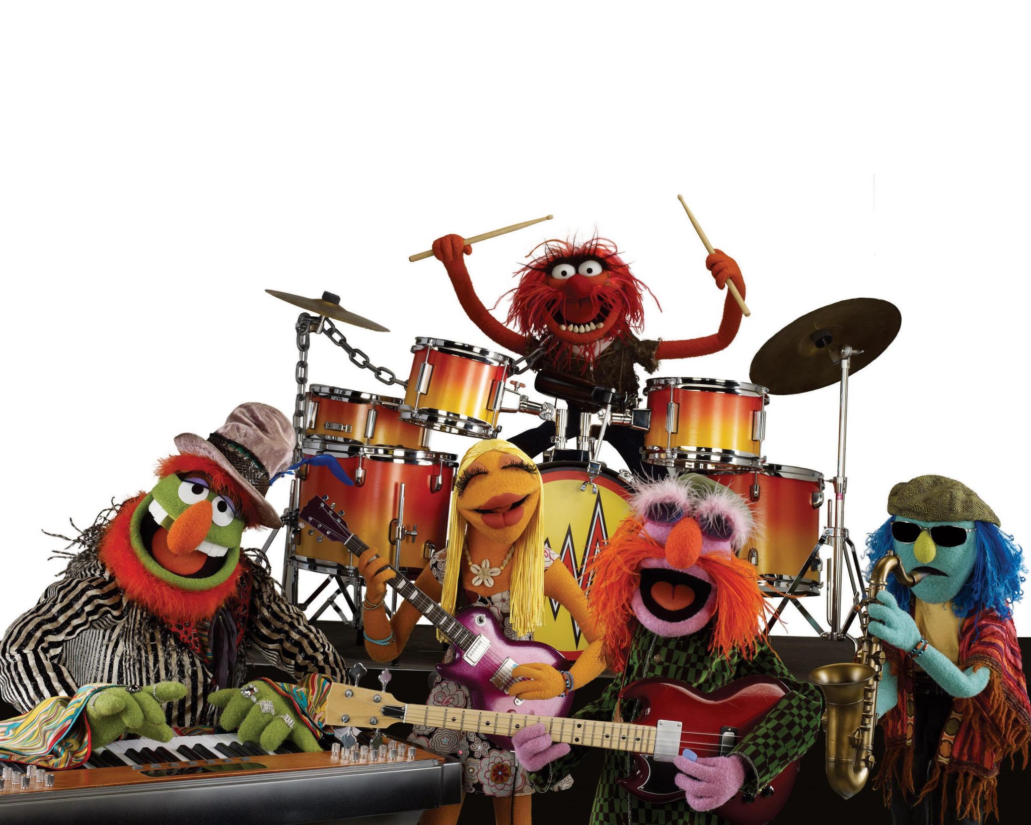 A picture of the muppets playing music in a band.